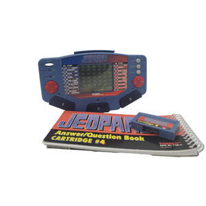 VINTAGE 1997 Jeopardy Electronic Handheld Game Tiger w/#4 Cartridge w/#4 Book